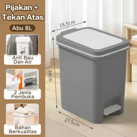 Gambar Tempat Sampah Mini Portable Tong Sampah Tekan Dan Pijakan Otomatis Praktis Trash Bin - 8L dari shanasstore undefined Tokopedia