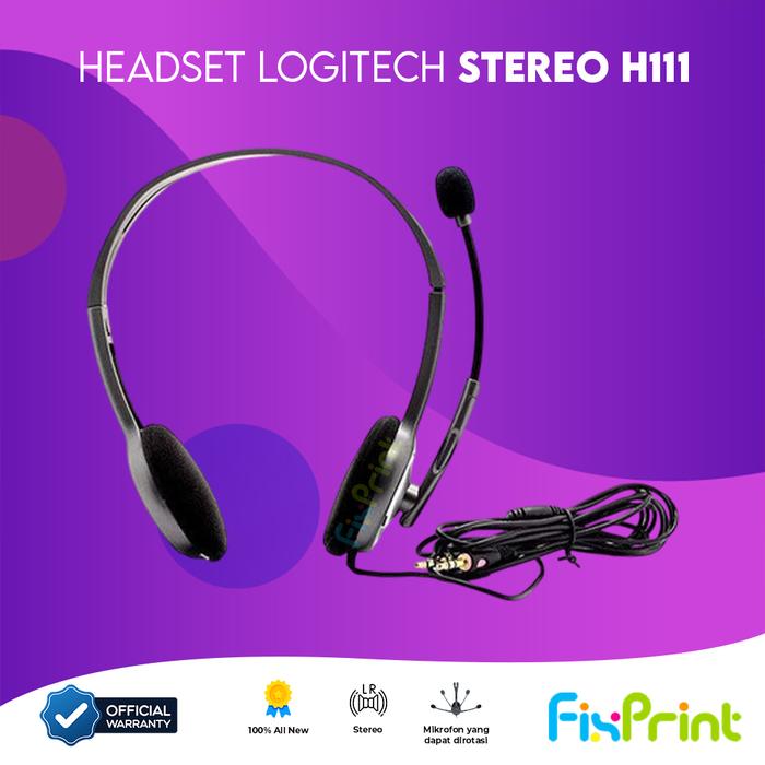Gambar Logitech H151 Headset Stereo Wired Audio Jack 3,5mm Noise Cancelling Microphone with Control Audio in-line Headset Logitech Stereo H111 Wired Audio Jack 3,5mm Noise Cancelling Microphone Bergaransi - Headset H111 dari FixPrint Indonesia undefined Tokopedia