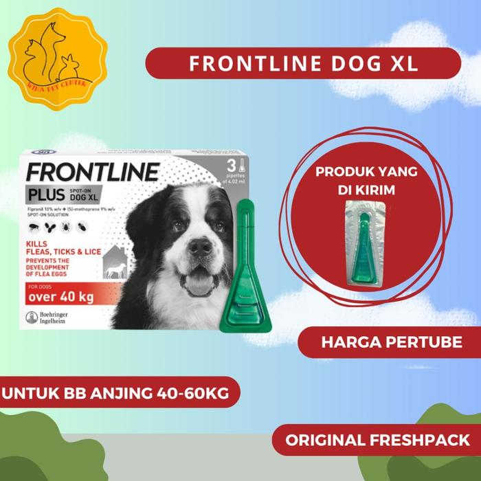 Jual Best seller FRONTLINE PLUS DOG SIZE XL DOG EXTRA LARGE obat