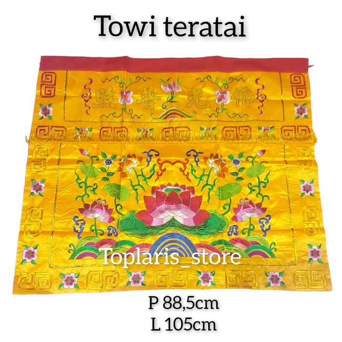 Gambar Kain Meja Sembahyang Towie Towi - TERATAI MERAH dari tokopatungonline undefined 5 Tokopedia