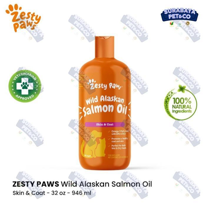 Gambar Zesty Paws Pure Wild Alaskan Salmon Oil For Skin And Coat New 100% Original - 473ml dari storeid idd. undefined Tokopedia