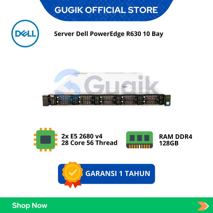 Jual Server DELL R630 10Bay 2x Xeon 2680v4 RAM 128GB 4x NVMe