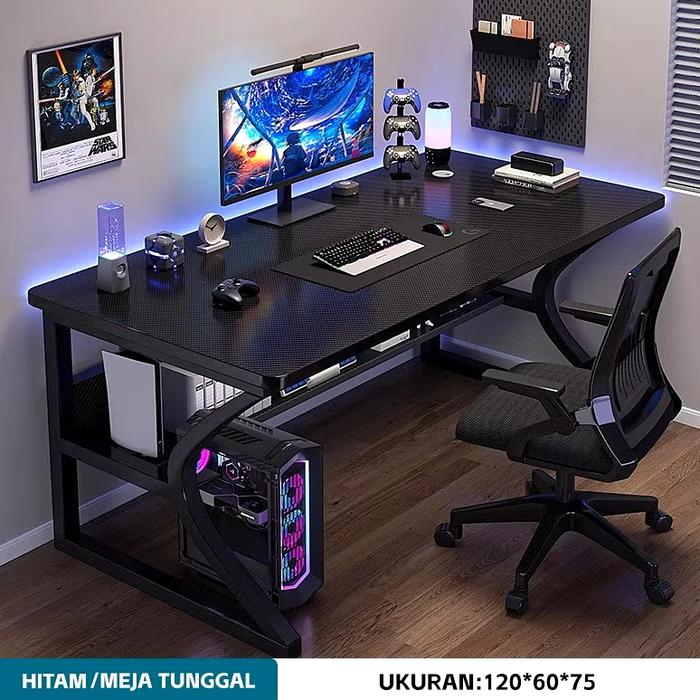 Gambar Kuca Fiber Karbon/Meja Gaming/Meja Komputer/Minimalis Modern/Meja Kantor/Meja Multifungsi - 120cm dari Mandiri Nusantara grup undefined Tokopedia
