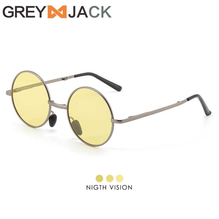 Gambar Grey Jack Kacamata Sunglasses Polarized Night Vision Drive Model Bulat Foldable Bahan Metal Fashion Pria Wanita 700 - NIGHT VISION dari Grey Jack Eyewear undefined Tokopedia
