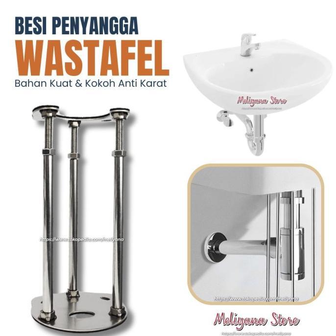 Gambar BEST Braket Penopang Penyangga Penahan Tempat Cuci Piring Gelas Wastafel - Tinggi 36-46 cm dari Aryoostore undefined Tokopedia