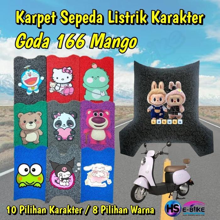 Gambar Karpet Sepeda Listrik Goda 166 Mango Karakter / Polos - Labubu, Merah dari SEMOLIS PART undefined Tokopedia