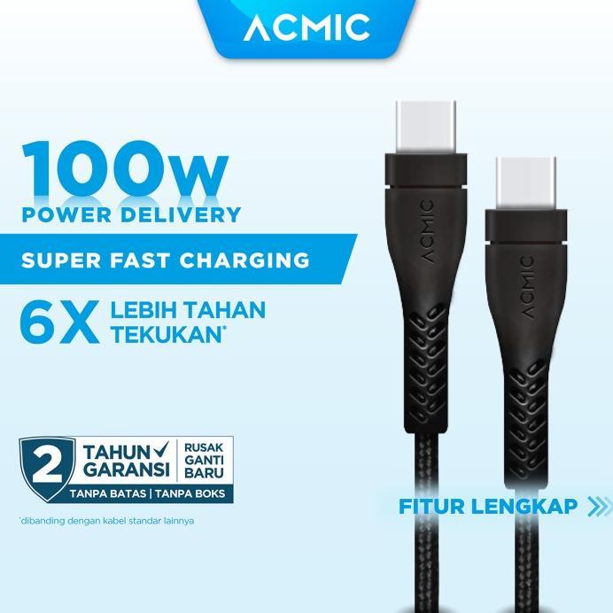Gambar R F Acmic Pdc100 Power Delivery (Pd) 100Cm Cable Usb Type C To Usb Type C - Black dari radenFoodx undefined Tokopedia