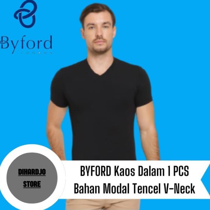 Gambar Byford Kaos Dalam Pria Kerah V Isi 1 Pcs Bahan Modal Tencel Super Soft - Hitam, S dari Winsky One undefined Tokopedia