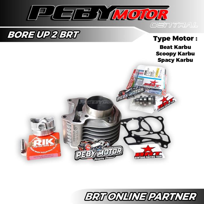 Gambar PAKET BORE UP BRT 2 BEAT SCOOPY SPACY KARBU BLOK PISTON BRT CAST IRON - BEAT KARBU, R43 dari Peby Motor Central undefined Tokopedia