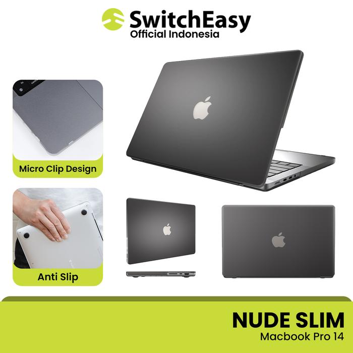 Gambar Case Macbook Pro 14 M4 M3 M2 M1 SwitchEasy Nude Slim Casing Cover Hardcase - Trans Black dari SwitchEasy Official undefined Tokopedia