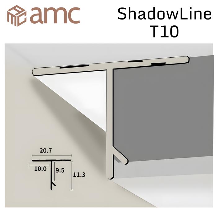 Gambar AMC T10 Shadow Line / Tali Air Gypsum / Shadowline 3 Meter Kap Aluminium Profile Linear Minimalis 3Meter 3M - Putih dari amcindo undefined Tokopedia