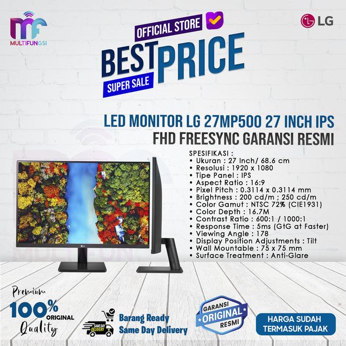 Gambar Monitor LG LED 27" 27MP500 IPS FHD Freesync Garansi Resmi - 27MP500, TANPA KAYU dari Multifungsi Online undefined Tokopedia