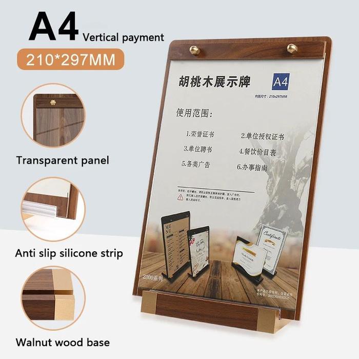 Gambar Stand Menu Kayu Standing Menu Display Wood Sign Holder A4 Menu Kayu Wood Base Tempat Menu Berdiri Stand Kalender - Vertikal dari GemilangGoods3 undefined Tokopedia