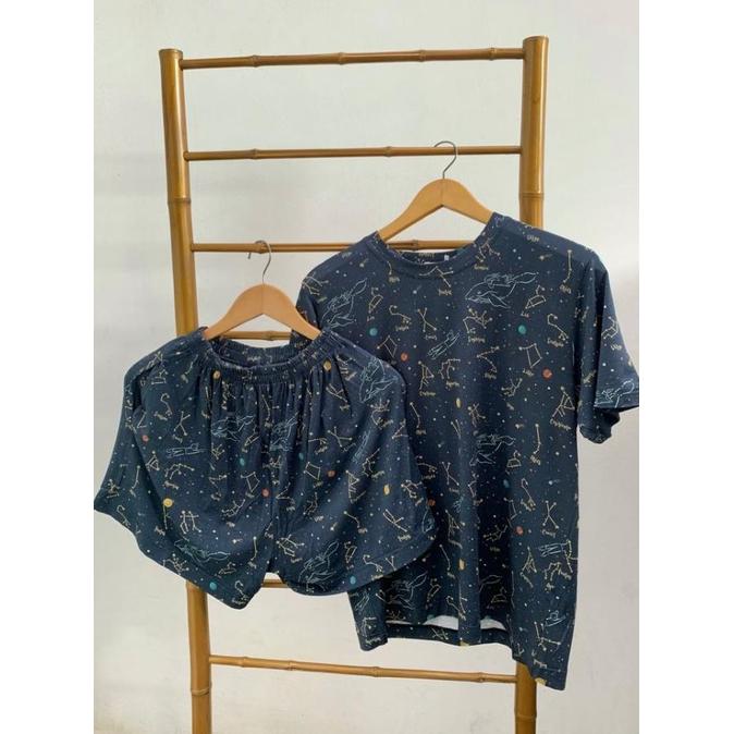 Gambar Goodnitegwen GALAXY TENCEL Modal Piyama dewasa - anak - SHORTP S-M dari NINE STORS undefined Tokopedia