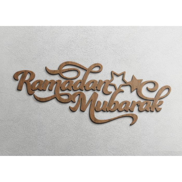 Gambar Backdrop Ramadan Mubarak Bintang Ramadhan Lebaran Hiasan Dinding Kayu Laser Cut Wall Dekorasi Wall Decoration - Gold, 30x12 cm dari Hello.Topper undefined 4 Tokopedia