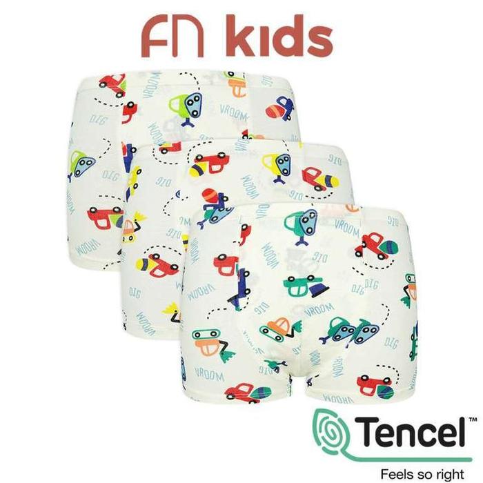 Gambar ~Terbaru~ FN Kids Celana Dalam Boxer Anak Laki-Laki Tencel 3 pcs FK 3161 - XL, Multicolor dari Pusat Baju_Anak undefined Tokopedia