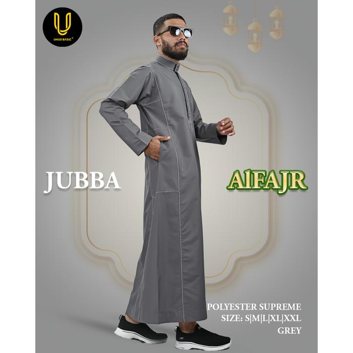 Gambar Uhud Basic - Jubah Jubba Gamis Thobe Alfajr Pria Exlusive dan Premium - GREY, 2XL dari UHUD BASIC PUSAT undefined Tokopedia