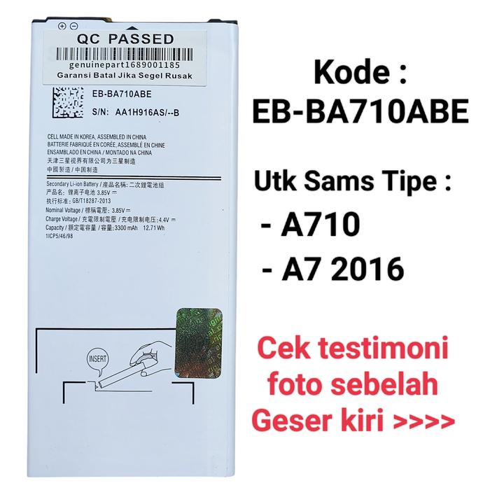 Gambar Baterai Samsung Galaxy A710 A7 2016 ORIGINAL Battery Batre Bat dari Melody189 undefined Tokopedia