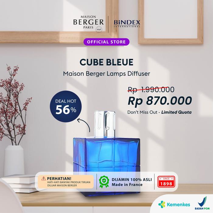 Gambar Maison Berger - Lampe Berger Lamps Ice Cube/ Botol Lamp Diffuser penjernih udara dari Paris (Gratis Oil diffuser 250ml aroma terapi) - Biru dari Maisonbergeroff undefined Tokopedia