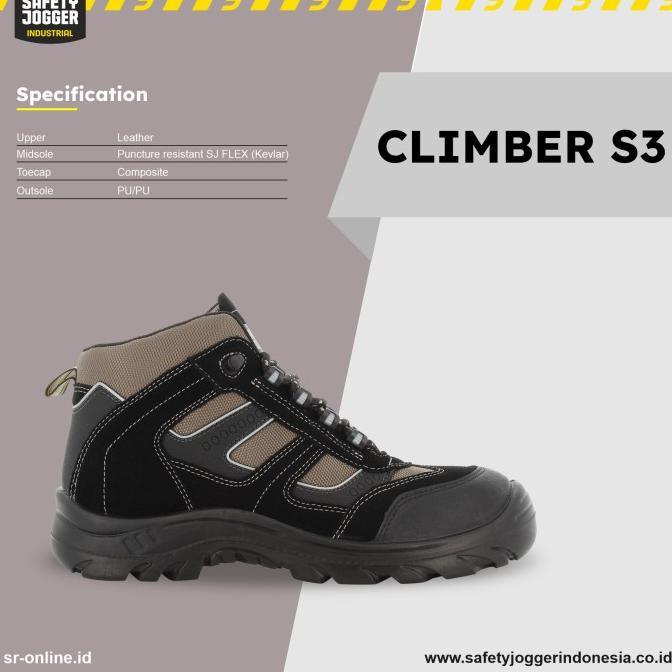 Gambar Sepatu Safety Safety Jogger Climber S3 - Hitam, 40 dari warung ecin undefined Tokopedia