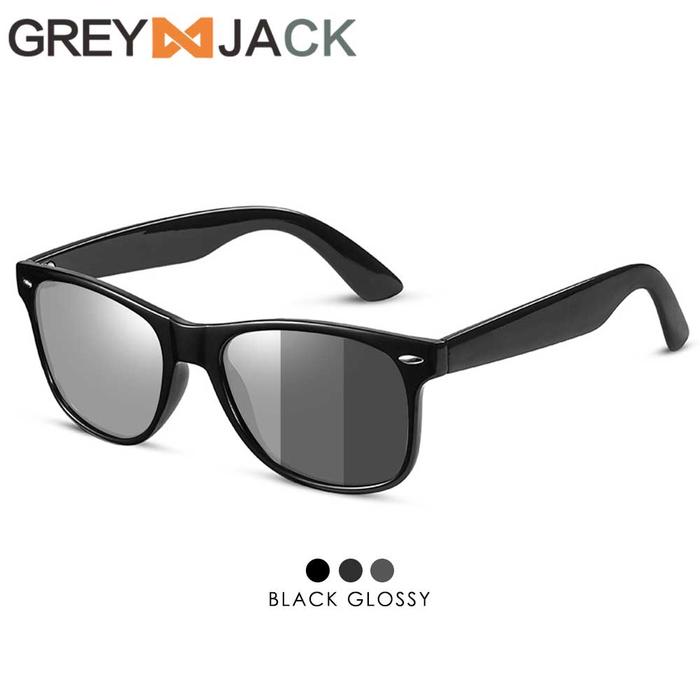 Gambar Grey Jack Kacamata Sunglasses Polarized photocromic  Anti UV Anti radiasi  TR90 Model Kotak  Pria dan Wanita PHTC 2140 - BLACK GLOSSY dari Grey Jack Eyewear undefined Tokopedia