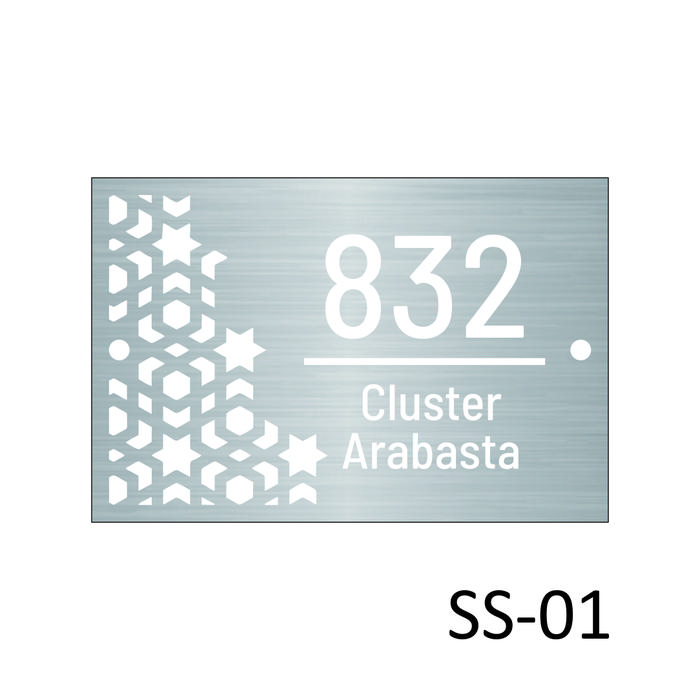 Gambar Nomor Rumah Stainless Steel  Papan Nomor Rumah Stainless - SS-01, 20x10 dari Acrylicworks.dome undefined Tokopedia