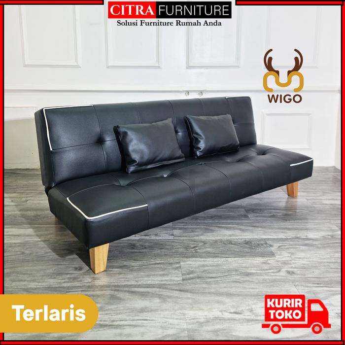 Gambar WIGO Sofa Bed Reclining Marvel Series | Sofa Lipat Santai Minimalis - Oscar Hitam dari Citra furniture undefined Tokopedia