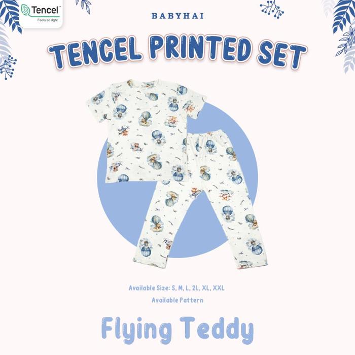 Gambar BERKUALITAS BABY HAI TENCEL FANTASY SET - LENGAN PENDEK CELANA PANJANG - Flying Teddy, S dari mommababy undefined Tokopedia