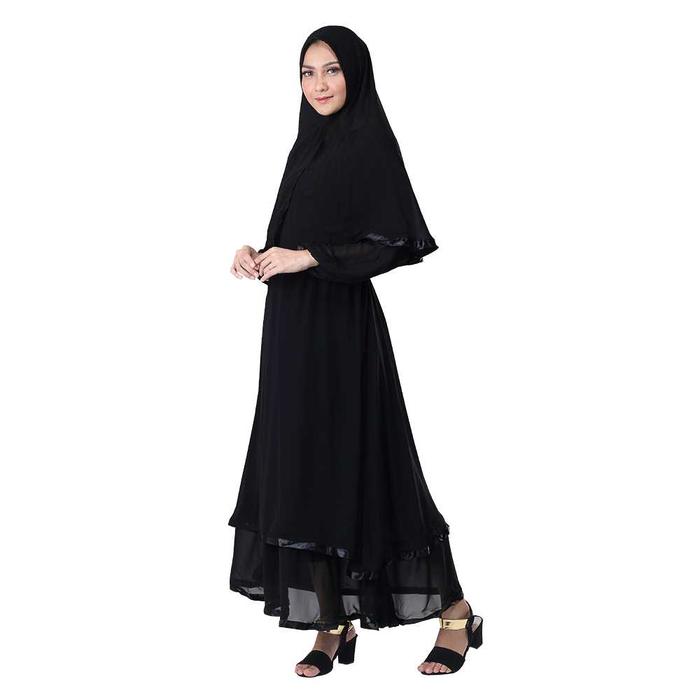 Gambar Gamis Wanita Perempuan Syari Terbaru Modern Kekinian baju  pesta  nia  ramadhani baju  lebaran  bella  bonita Abu Hitam Merah Muslim Navy Nyaman - INF534/Hitam, L dari Have Store_NEW undefined Tokopedia