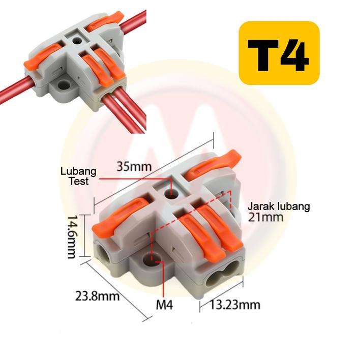 Jual T-Shape Quick Connectors Terminal Block WAGO / Blok Terminal Jepit ...