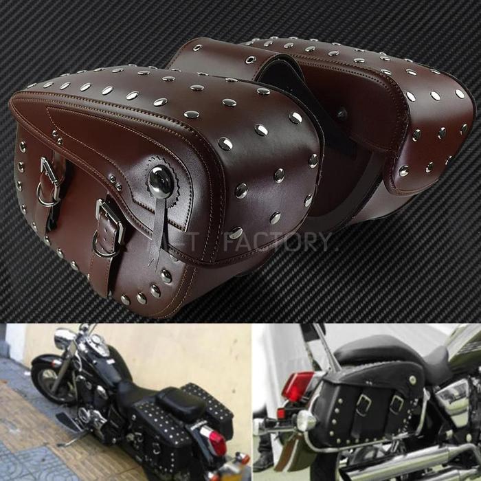 Jual HOT! Motorcycle Saddlebag Waterproof Leather Side Tool