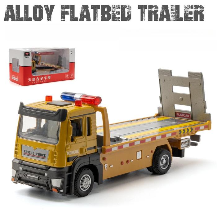 Gambar TOWING CAR TRUK DEREK UKURAN 1:32 Truck Container MAINAN MINIATUR DIECAST PREMIUM Rekayasa Ornamen Model Mobil Paduan Trailer Truk Flatbed - Plate car dari Lisurrr shop undefined Tokopedia