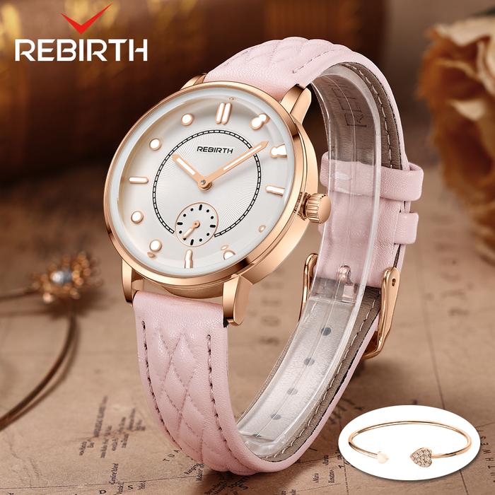 Gambar REBIRTH Jam Tangan Wanita L3059 Tali Kulit Anti Air Bercahaya Jam Tangan Cewek - pinkwhite dari biden watch ID undefined Tokopedia
