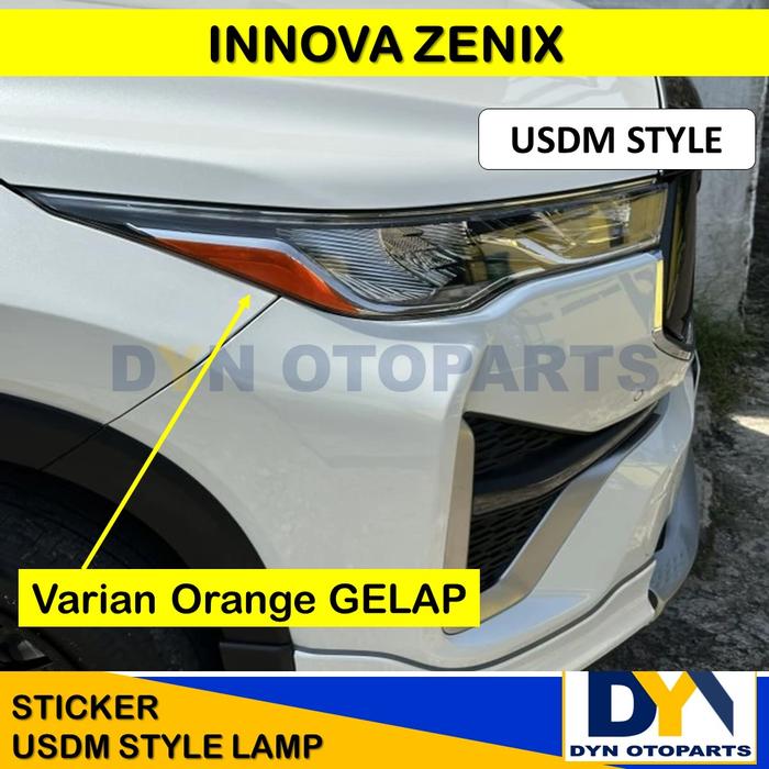 Gambar DYN321-INNOVA ZENIX SIDE MARKER LAMP STICKER, Sticker Side Marker Orange Lampu Depan INNOVA ZENIX - ORANGE GELAP dari DYN OTOPARTS undefined Tokopedia