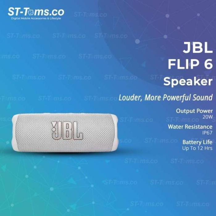 Gambar JBL Flip 6 Portable Bluetooth Speaker with 2-way Speaker System - White dari Ghudzmah01store undefined Tokopedia