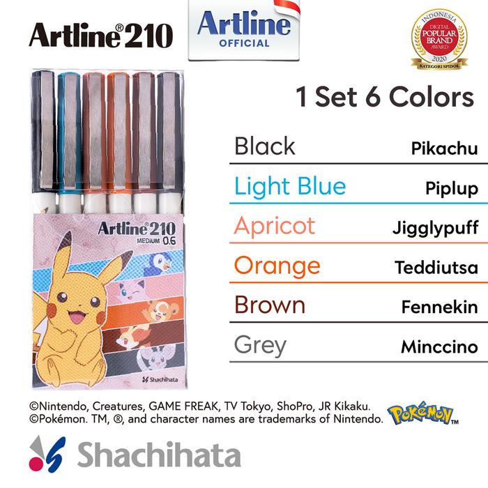 Gambar Artline 210 x Pokemon - Sign Pen 0.6mm / Pulpen Writing Pens EK 210 / EK-210 Set 6 Pcs 6PB1 6PB2 - SET 1 210/6PB1 dari Artline Indonesia undefined Tokopedia