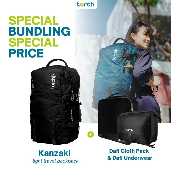 Gambar [BUNDLING] Paket Tas Traveling Mudik Travel Backpack Tas Ransel Punggung Pria Wanita 30 Liter - TORCH KANZAKI - Black 2 Dafi dari Torch.id undefined Tokopedia