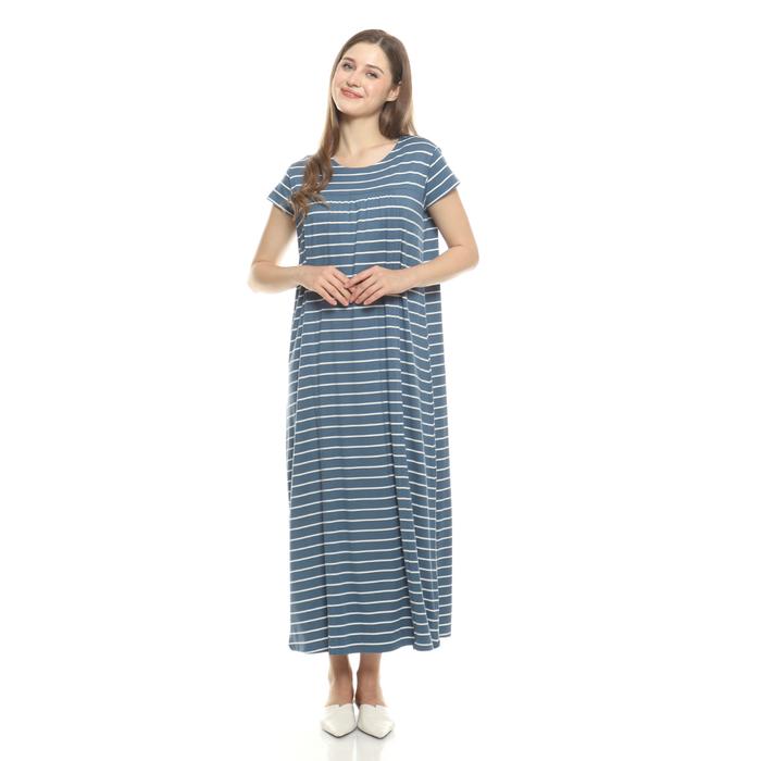 Gambar Dress hamil / baju menyusui Laura Black - Blue Stripes dari Baju Hamil Menyusui Happymomma undefined Tokopedia