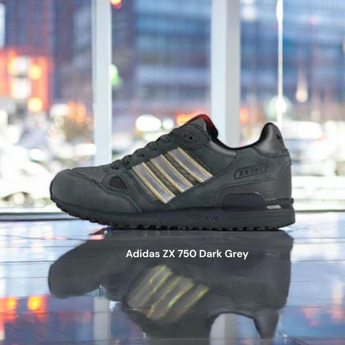 Jual Adidas ZX 750 Dark Grey Mens Abu-abu, 40 Bandung