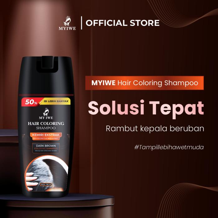 Gambar Hair coloring Shampoo MY IWE , Pewarna rambut dan uban BROWN - MY IWE COKLAT dari PT FADYA GROUP undefined Tokopedia