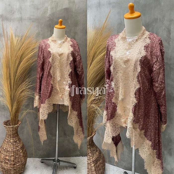 Gambar [NEW] FRASYA BUTIK | EXCLUSIVE SERIES KEBAYA OUTER LACE RENDA KAFTAN BATIK VISCOSE - Kode 29 dari Satya Bahagia Indonesia undefined 5 Tokopedia