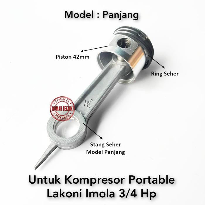 Gambar Paket Stang Seher Plus Piston Set 42mm Kompresor 3/4 - 1 Hp Model Panjang dari Kompresore Berkah undefined Tokopedia