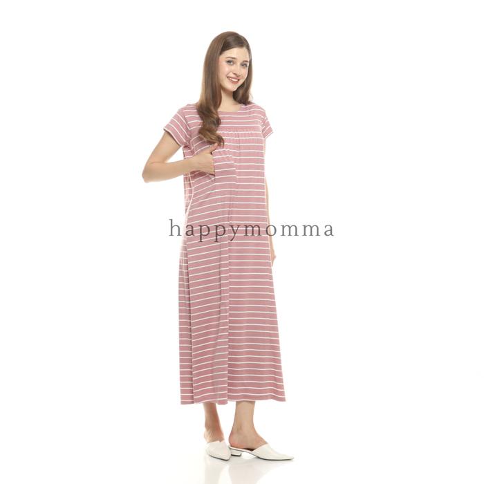 Gambar Dress hamil / baju menyusui Laura Black - Pink Stripes dari Baju Hamil Menyusui Happymomma undefined Tokopedia