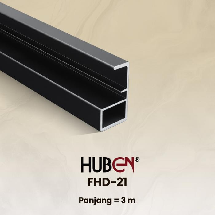 Gambar FHD 21 HUBEN - Handle Frame Kaca Aluminium Slim Lemari Kitchen Profile - BLACK DOFF dari Sukses Latosi_NEW undefined Tokopedia