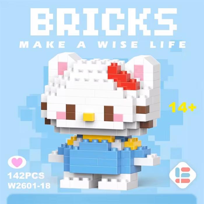 Gambar Mainan Anak Nano Bricks building Bloks DIY Karakter lucu Model 3D - Hello Kitty dari Vanfik undefined Tokopedia