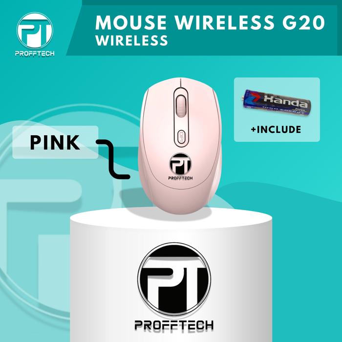 Gambar Mouse Wireless SILENT (G20) 2.4Ghz 1600DPI Optical. Original.- PINK - Merah Muda dari ProffTech Indonesia undefined Tokopedia