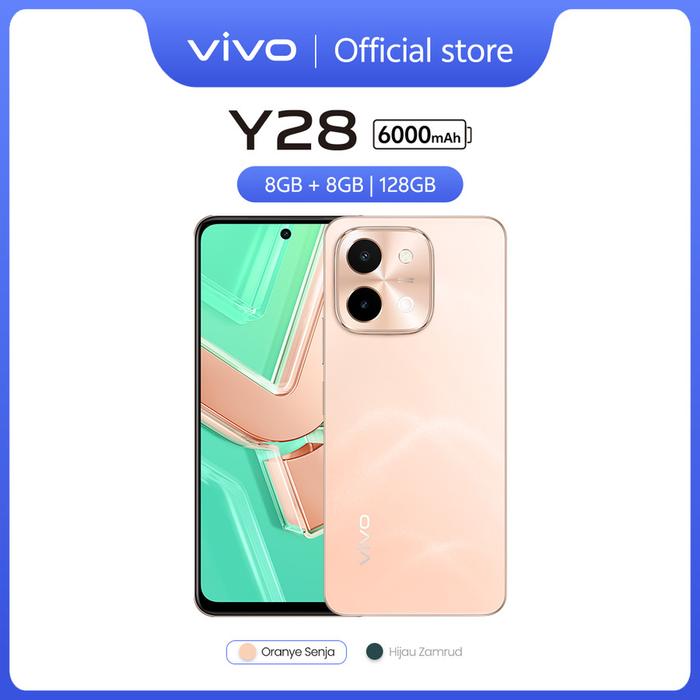 Gambar [Flash Sale] vivo Y28 (8/128) - 44W FlashCharge+6000mAH, Dynamic Design, Dual Speaker + 300% Audio - VV168NRML - Oranye Senja dari vivo Indonesia undefined Tokopedia