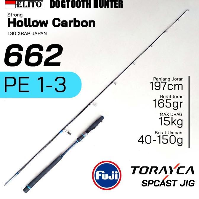 Gambar Joran Elito Dogtooth Hunter Joran Casting Joran Jigging Joran Dasaran Ring Sudah Fuji - PE 1-3 SP dari Kojra Pancing undefined Tokopedia