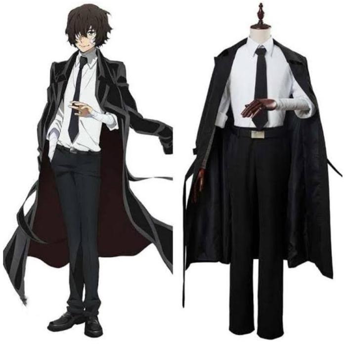 Gambar (COD)AKET JUBAH COAT PARKA DAZAI OSAMU BUNGOU STRAY DOGS COSPLAY - Jubah Hitam, M dari Dixkystore33 undefined Tokopedia