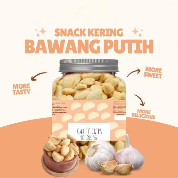 Gambar keripik bawang putih premium garlic chips freeze dried camilan sehat enak crispy - 150gr dari Agen Jajanku undefined Tokopedia